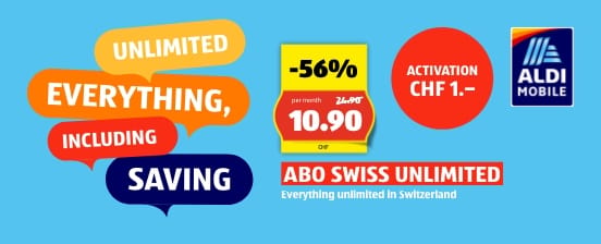 ALDI MOBILE Swiss Unlimited Subscription