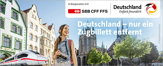 Mit dem Zug nach Deutschland ab CHF 26.-