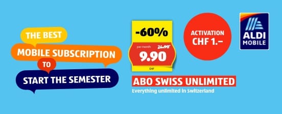 ALDI MOBILE Abo Swiss Unlimited