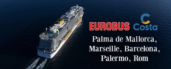 7 nights on the Costa Toscana and return journey with EUROBUS