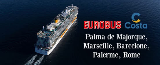7 nuits sur le Costa Toscana et voyage aller-retour avec EUROBUS